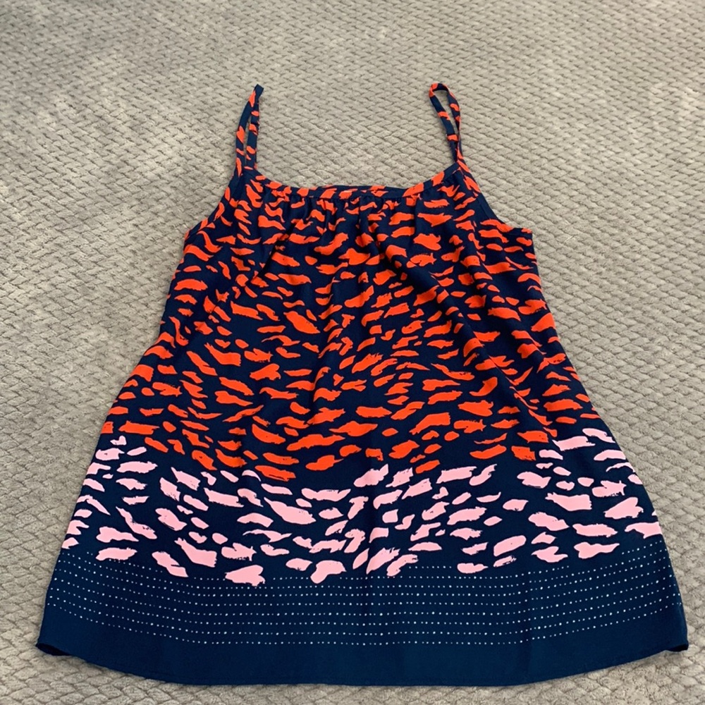 Red/navy/pink multi spaghetti strap top, perfect for 4th of July!